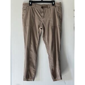 Pilcro & The Letterpress Anthropologie Utility Chino Pants Taupe Stretch Cotton